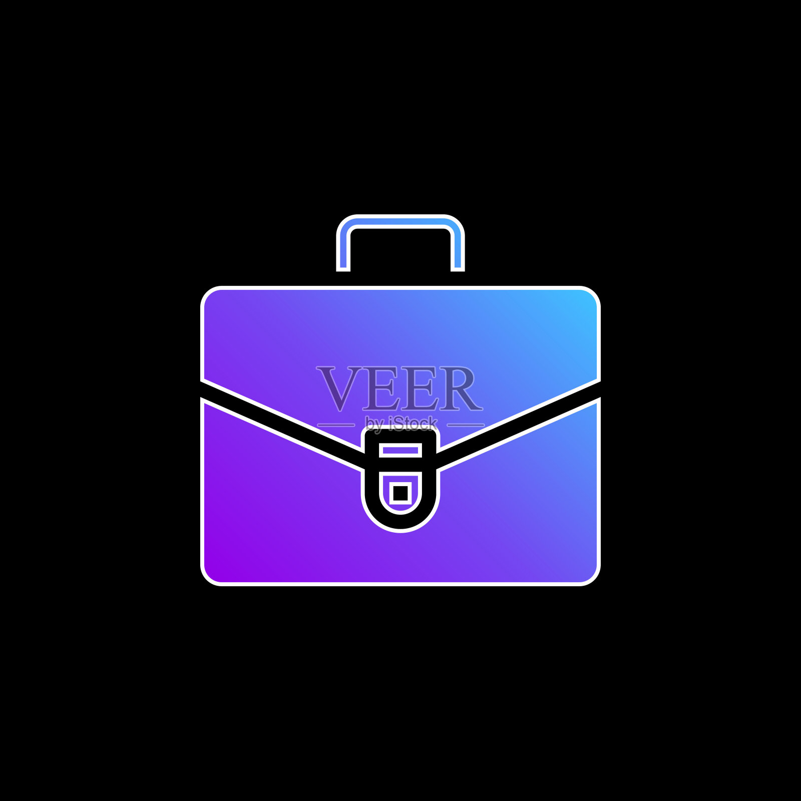 公文包蓝色梯度矢量图标插画图片素材