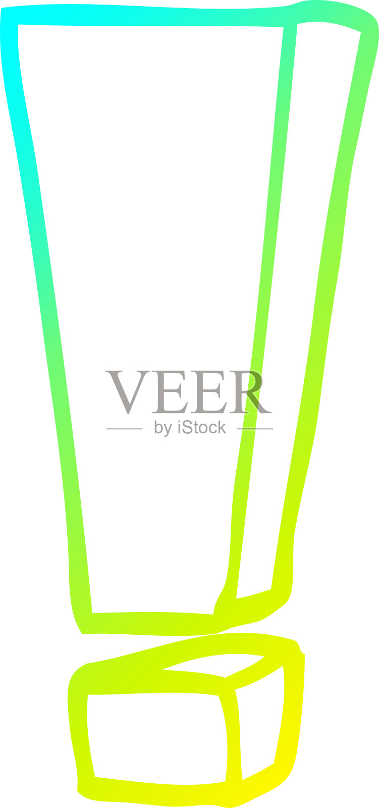 冷梯度线画一个卡通感叹号插画图片素材