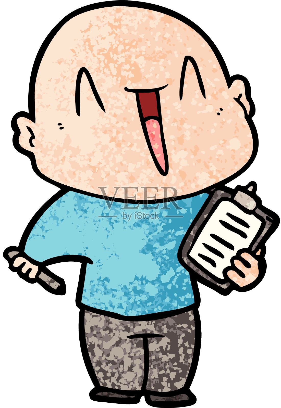 快乐的卡通光头设计元素图片