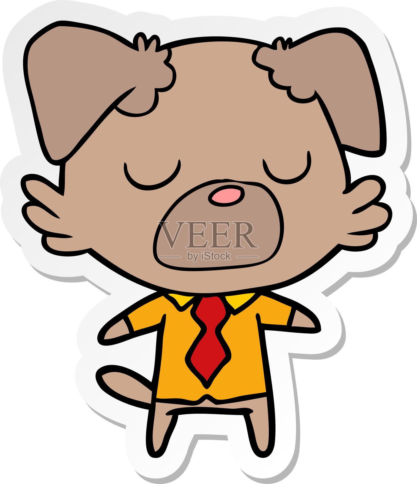卡通狗经理的贴纸设计元素图片