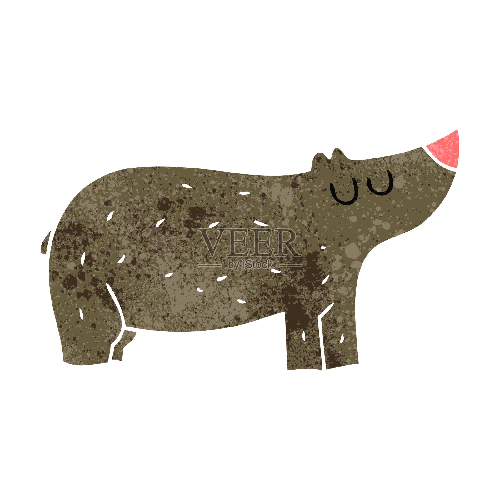 手绘复古卡通熊插画图片素材