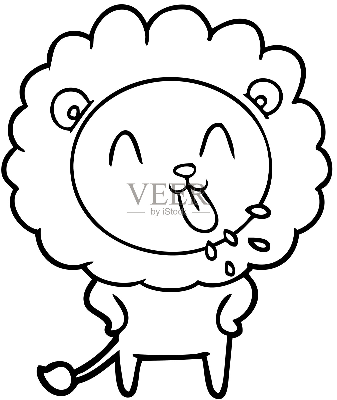 快乐的卡通狮子设计元素图片