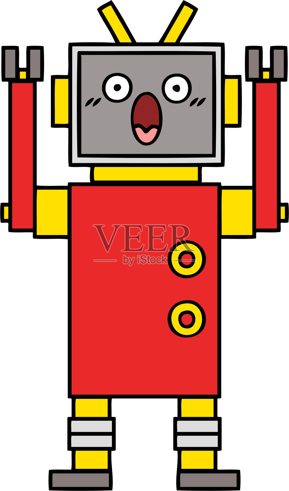 可爱的卡通机器人设计元素图片