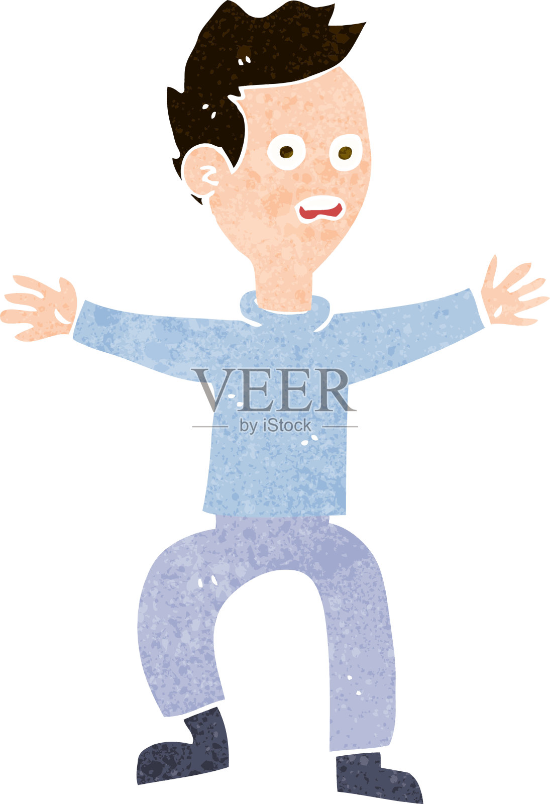 惊慌失措的卡通男人插画图片素材