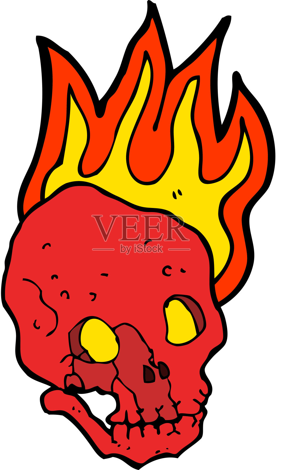 卡通火焰骷髅设计元素图片