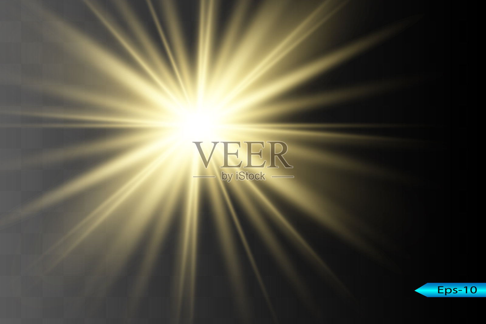 向量的聚光灯下。光的效果。发光隔离白色透明光效果。摘要特效元素设计。插画图片素材