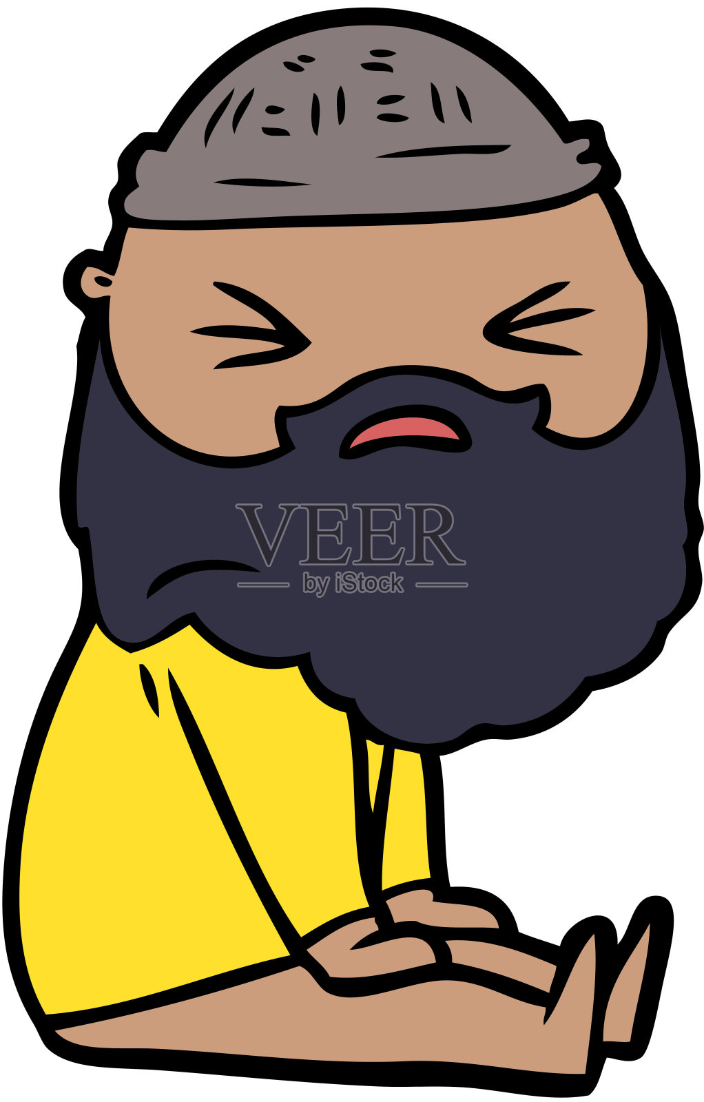 胡子卡通人插画图片素材