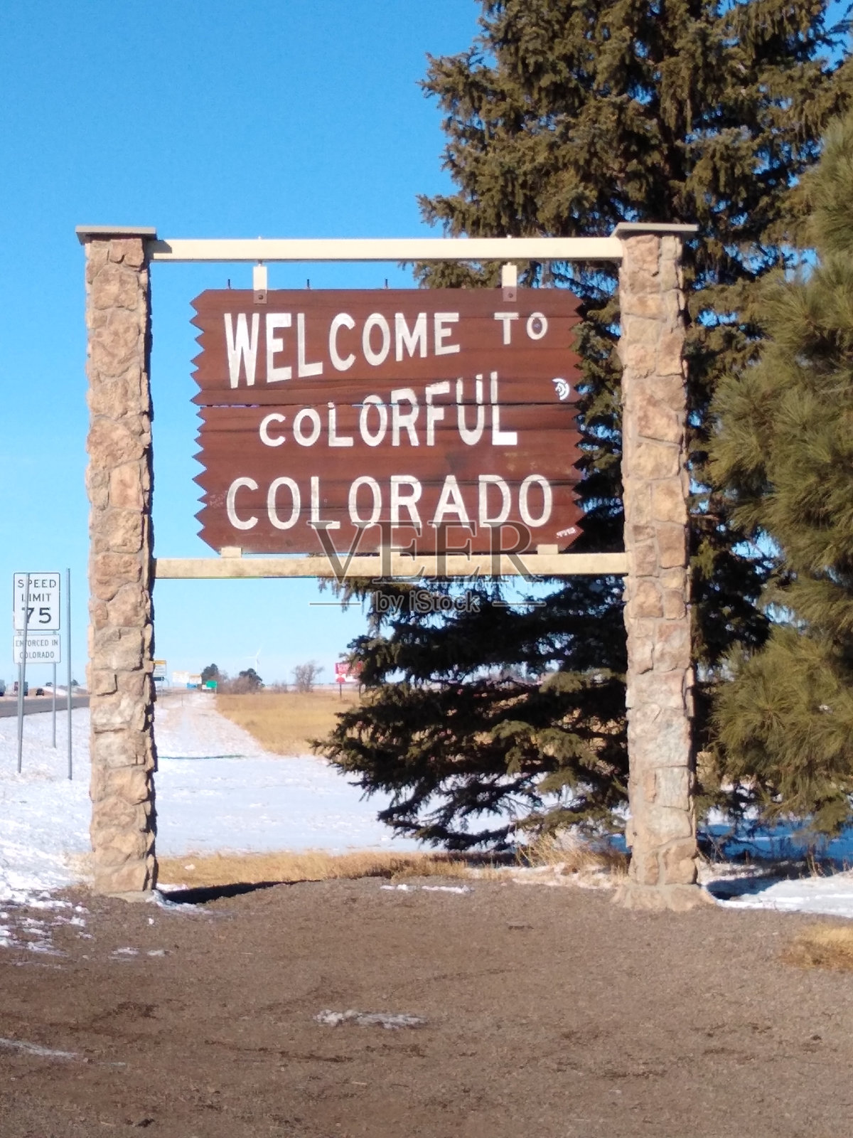 欢迎来到五彩缤纷的科罗拉多标志照片摄影图片