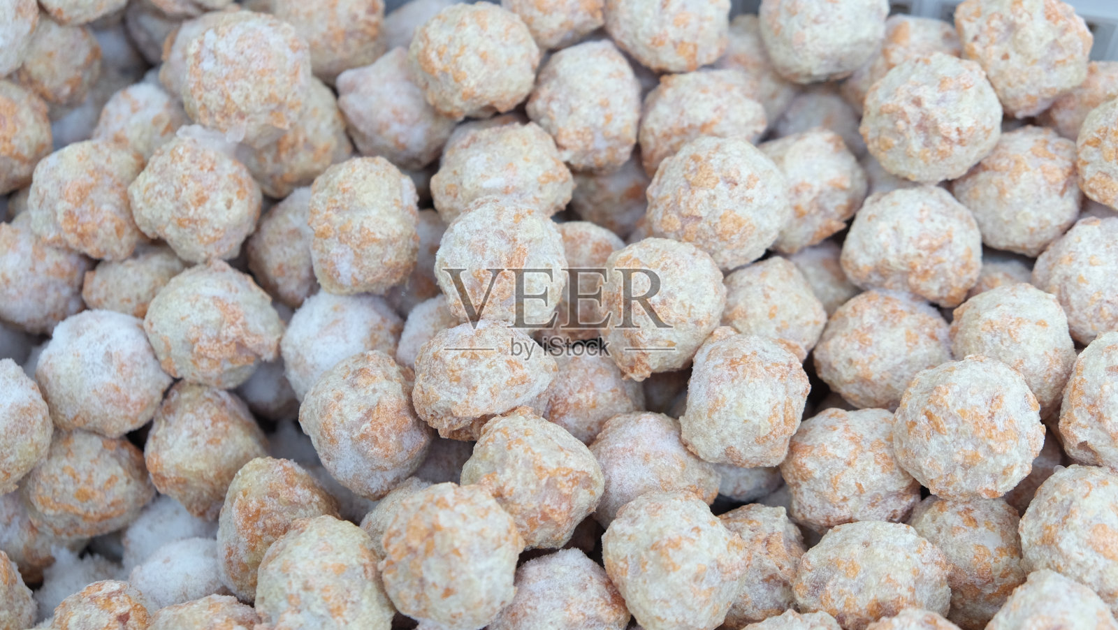 市场上的冷冻肉丸照片摄影图片