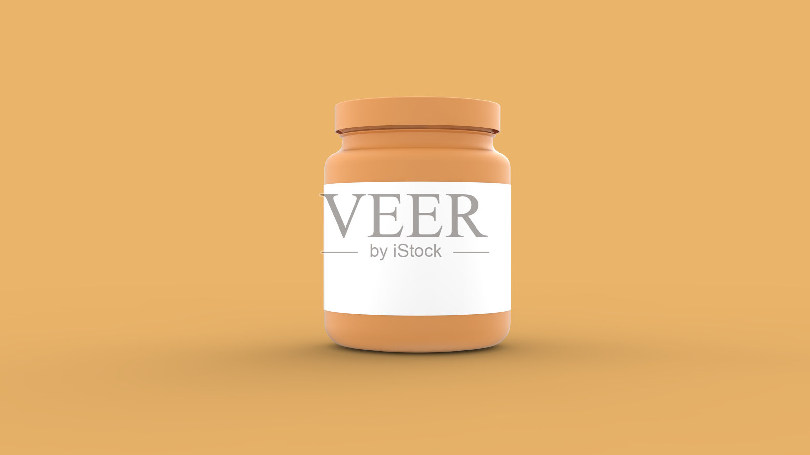 塑料容器与白色标签3d插图照片摄影图片