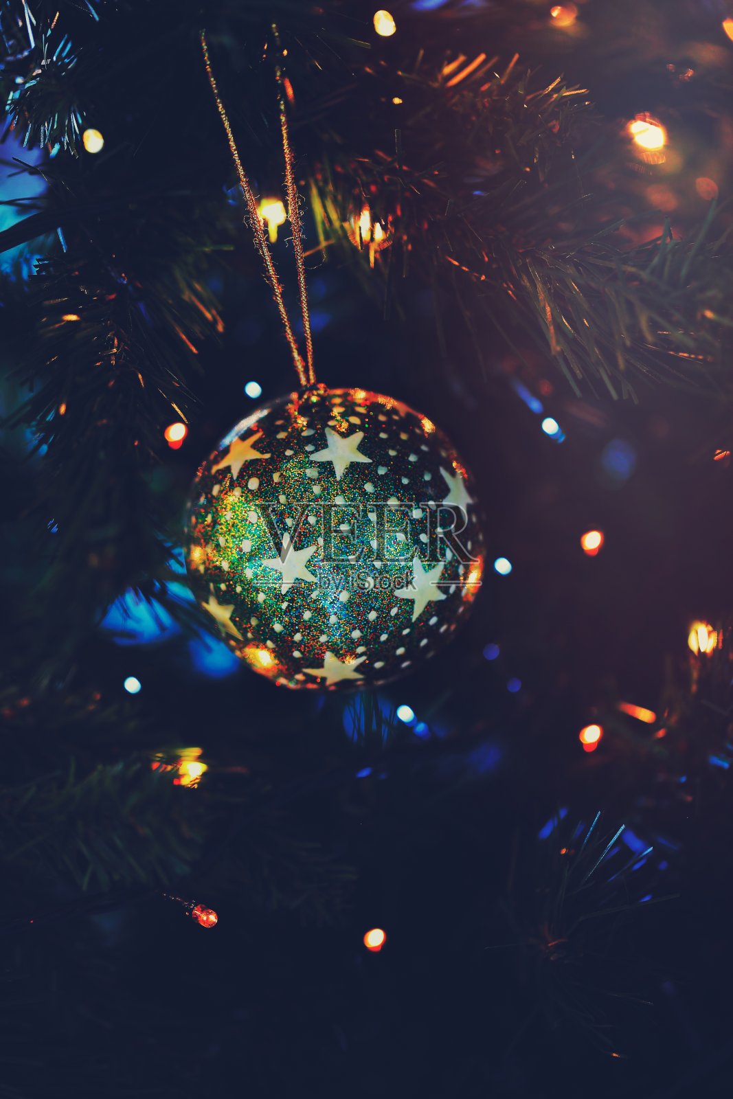 漂亮的复古圣诞玩具照片摄影图片