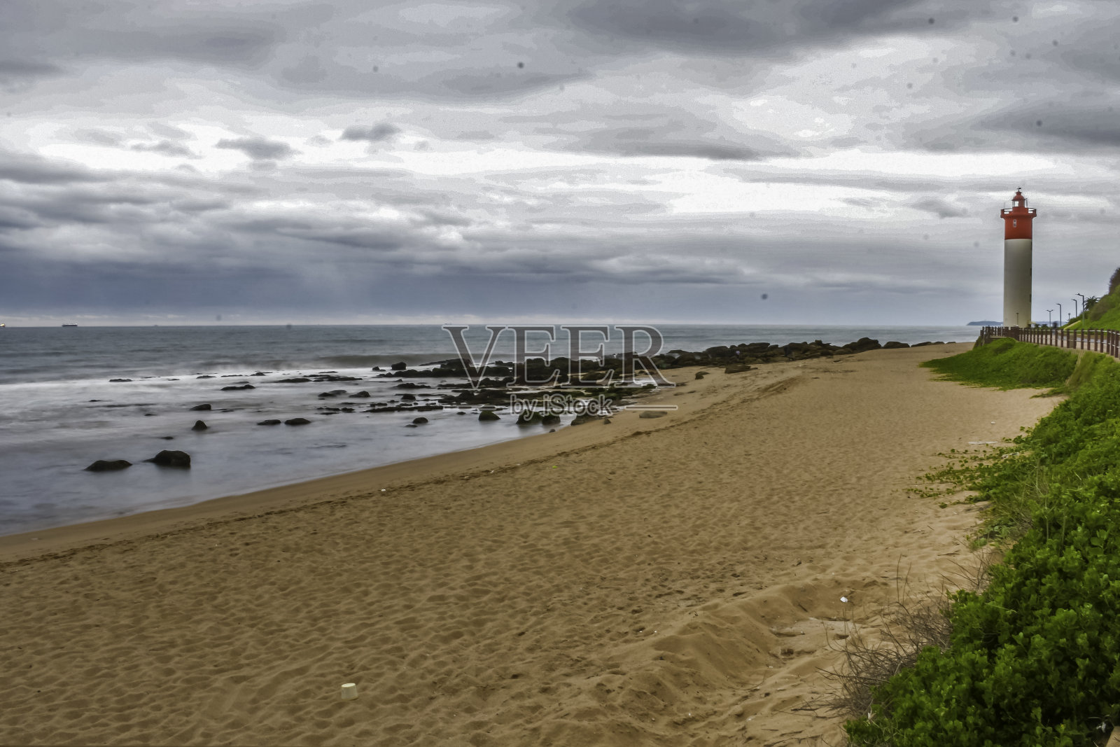 夸祖鲁-纳塔尔省德班的Umhlanga灯塔海景照片摄影图片