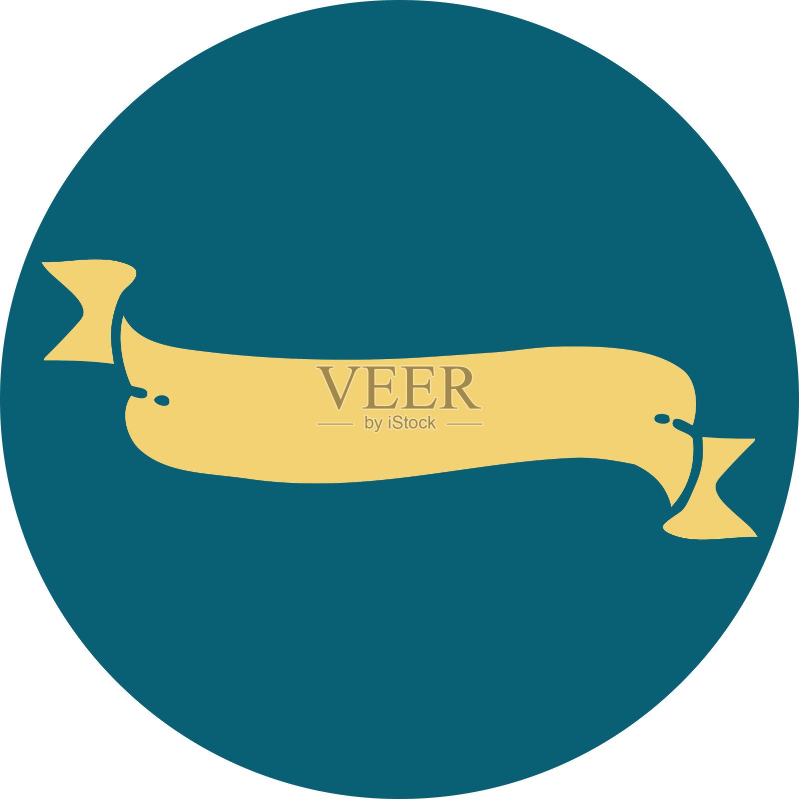 标志性的纹身风格的旗帜形象插画图片素材