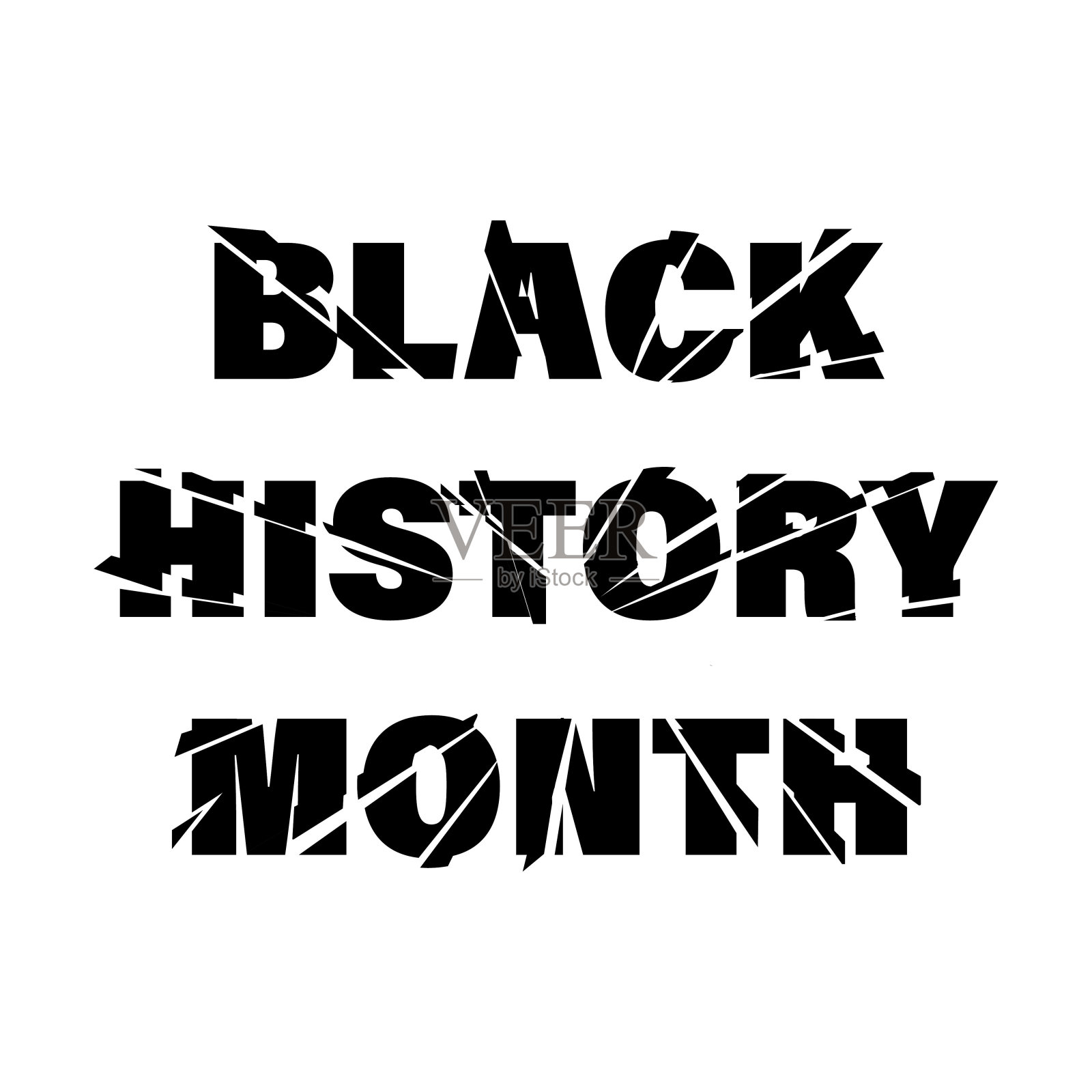 黑人历史月刻字插图。白色背景上的矢量插图。插画图片素材