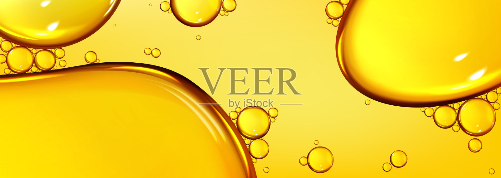 油滴纹理，欧米伽气泡，黄金液体插画图片素材