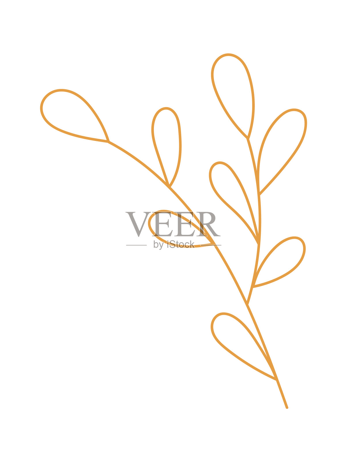 树枝平面图标冬季森林明信片装饰元素插画图片素材