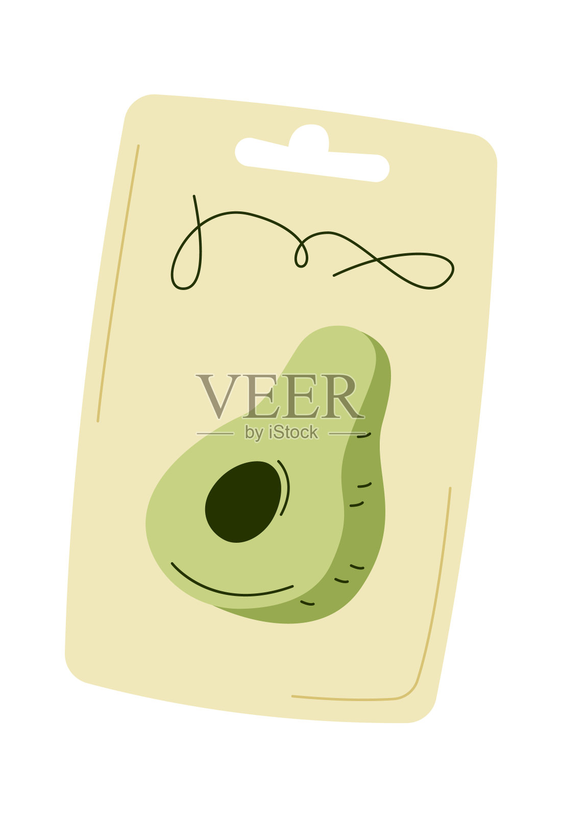 牛油果种子在塑料包装平面图标插画图片素材