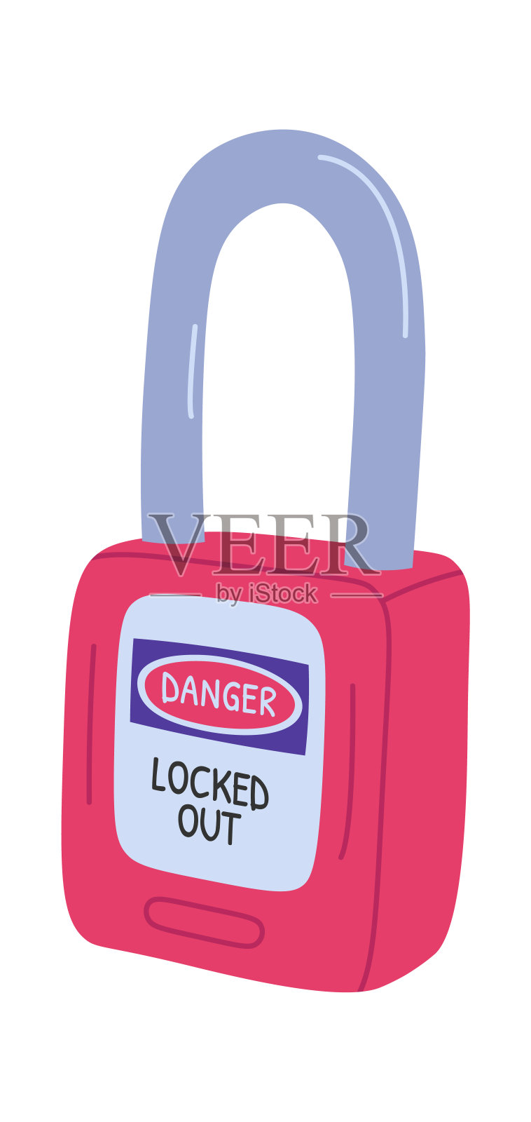 室内和室外挂锁门平面图标安全插画图片素材