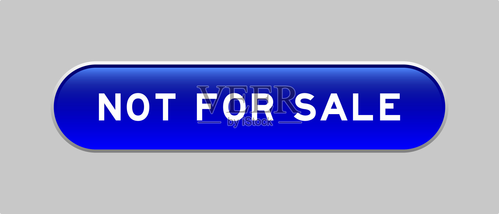 蓝色胶囊形状按钮，灰色背景上有“非卖品”字样插画图片素材