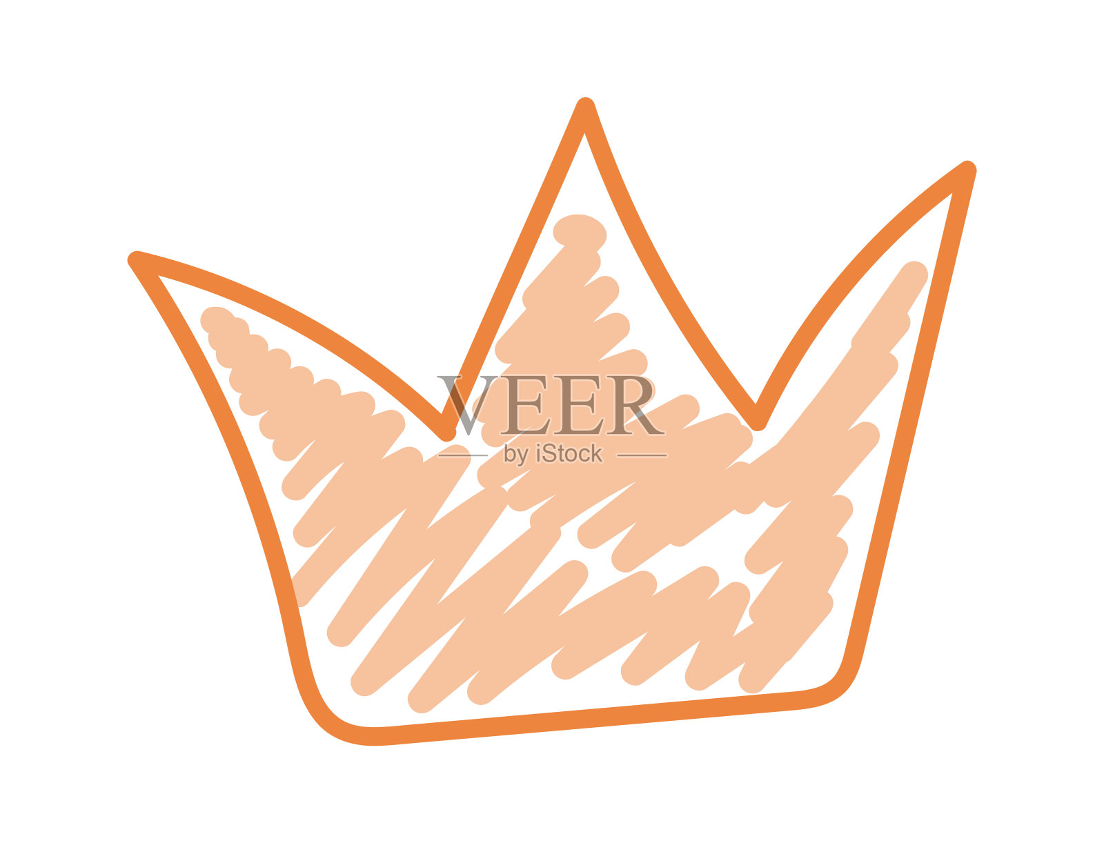 皇冠用手绘制的平面图标儿童图片插画图片素材