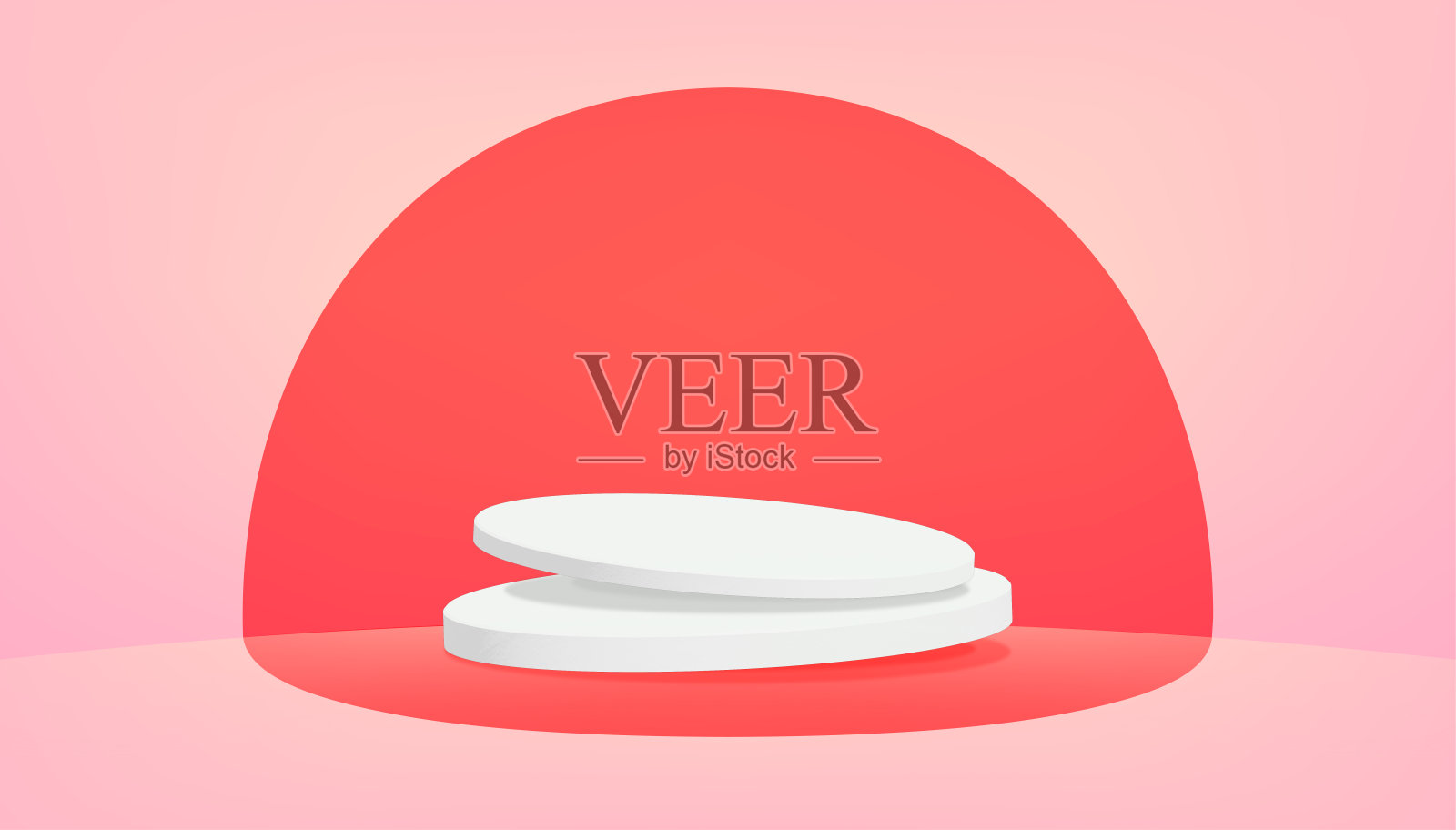 红色产品背景架或平台基座上的广告展示与空白背景。3 d渲染。照片摄影图片