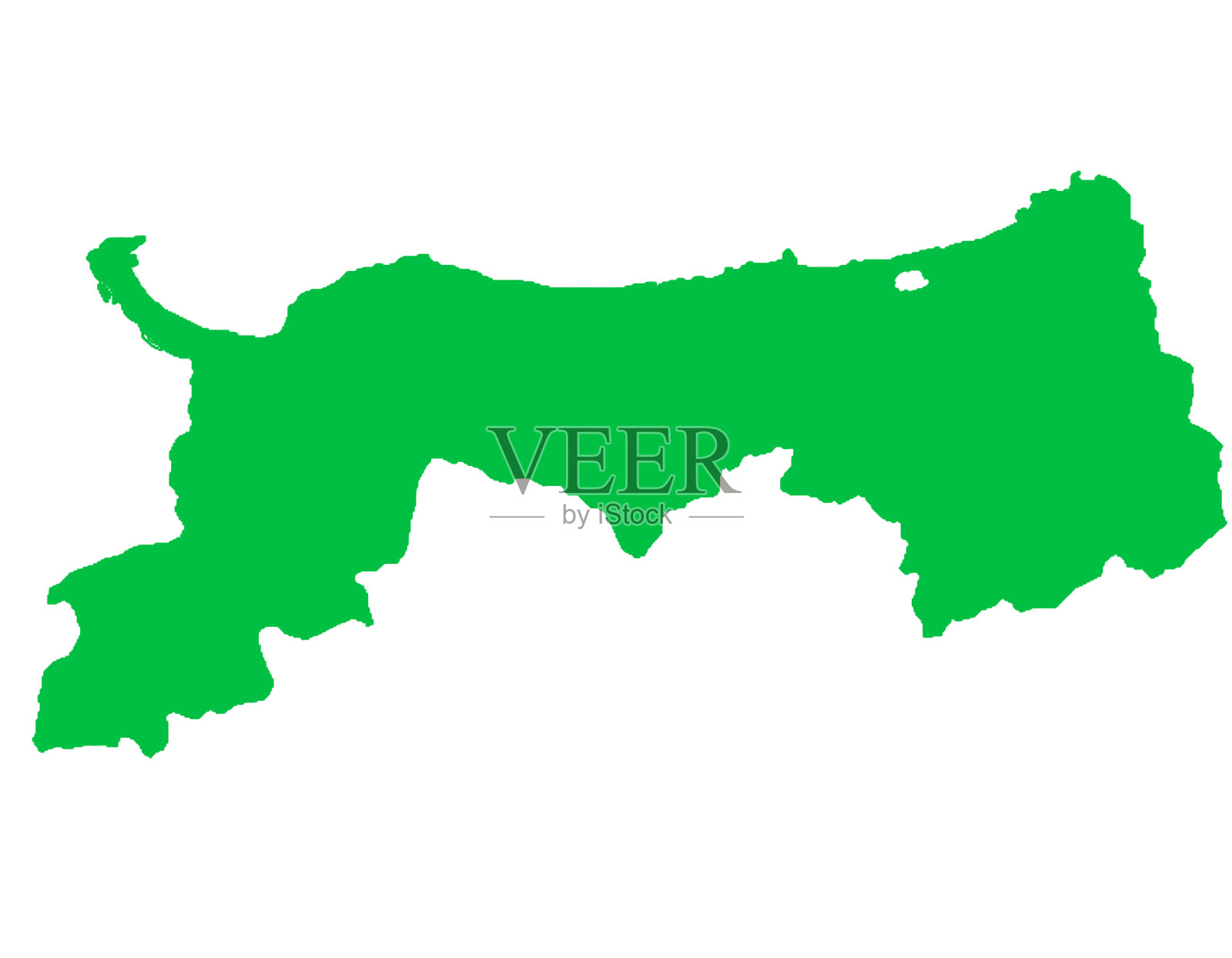 鸟取地图绿色插图插画图片素材