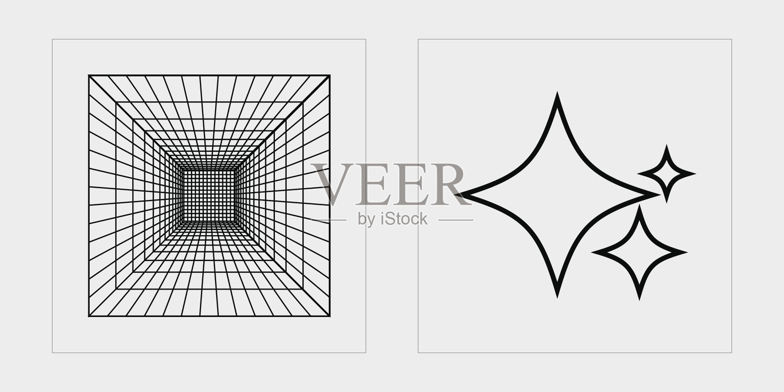 套千年虫狂欢迷幻复古图标素材