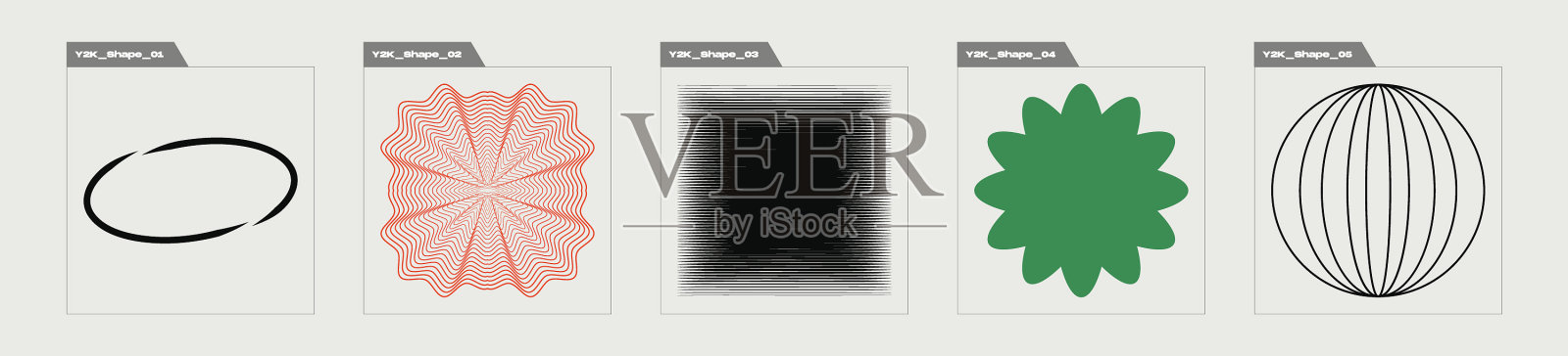 复古的未来元素设计大插画图片素材