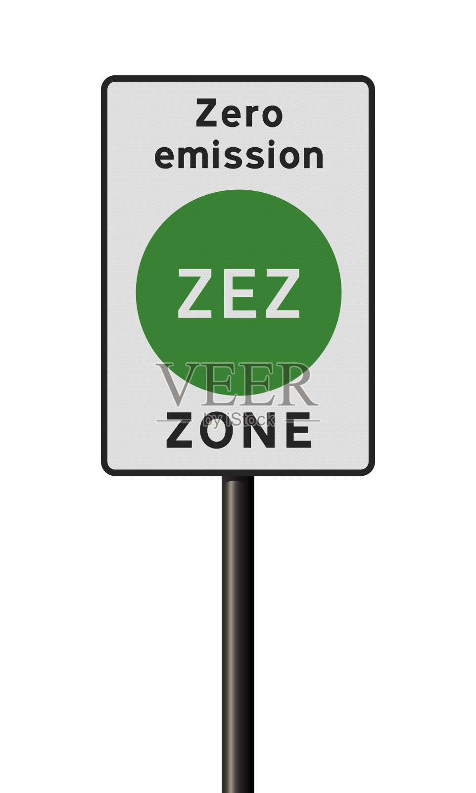 ZEZ零排放区标志插画图片素材