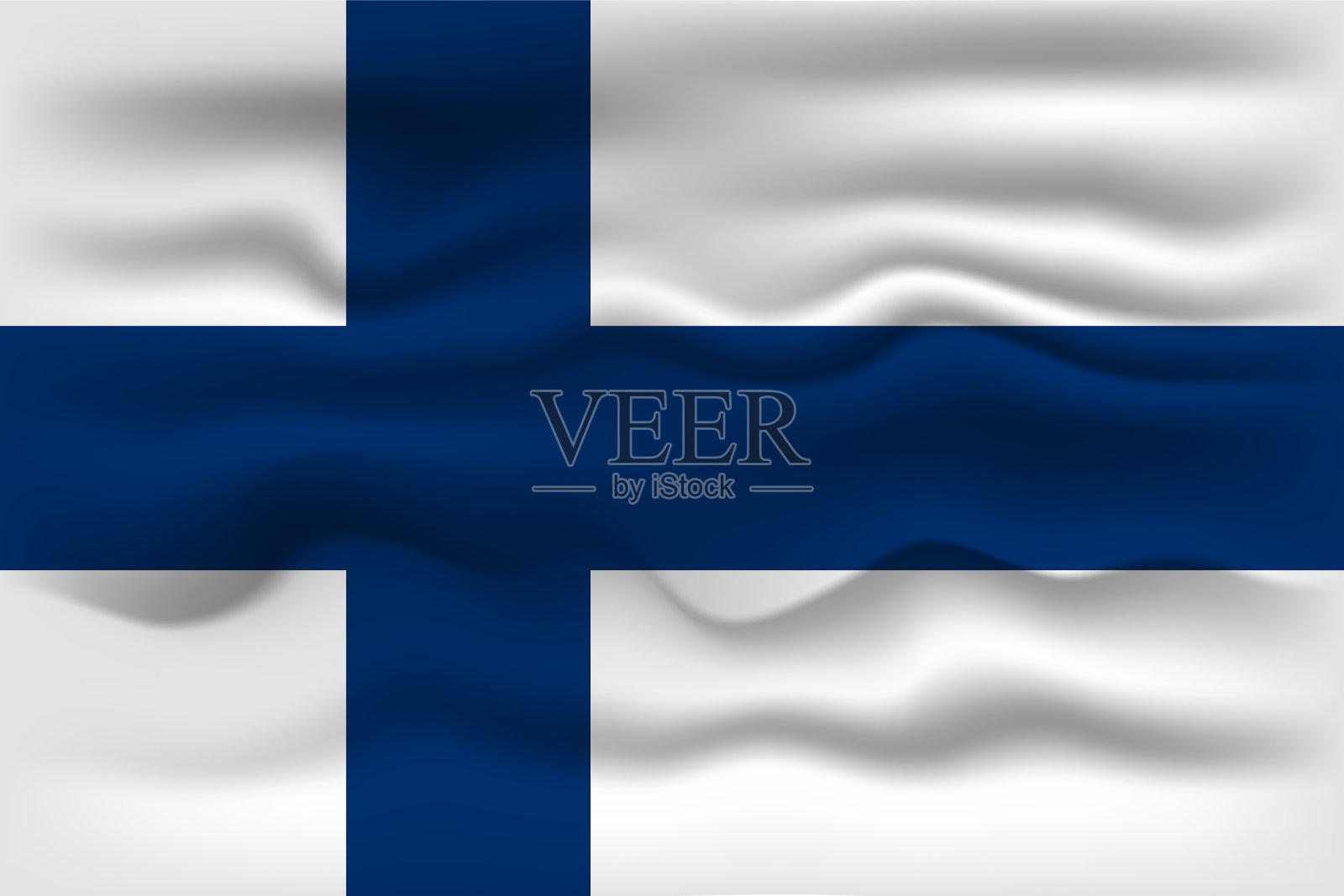 挥舞着芬兰国旗。矢量插图。插画图片素材