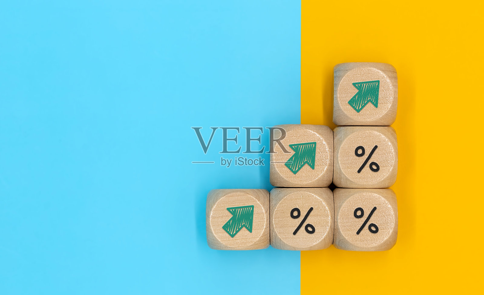 百分比向上箭头符号图标。利率，股票，金融，排名，抵押贷款利率照片摄影图片