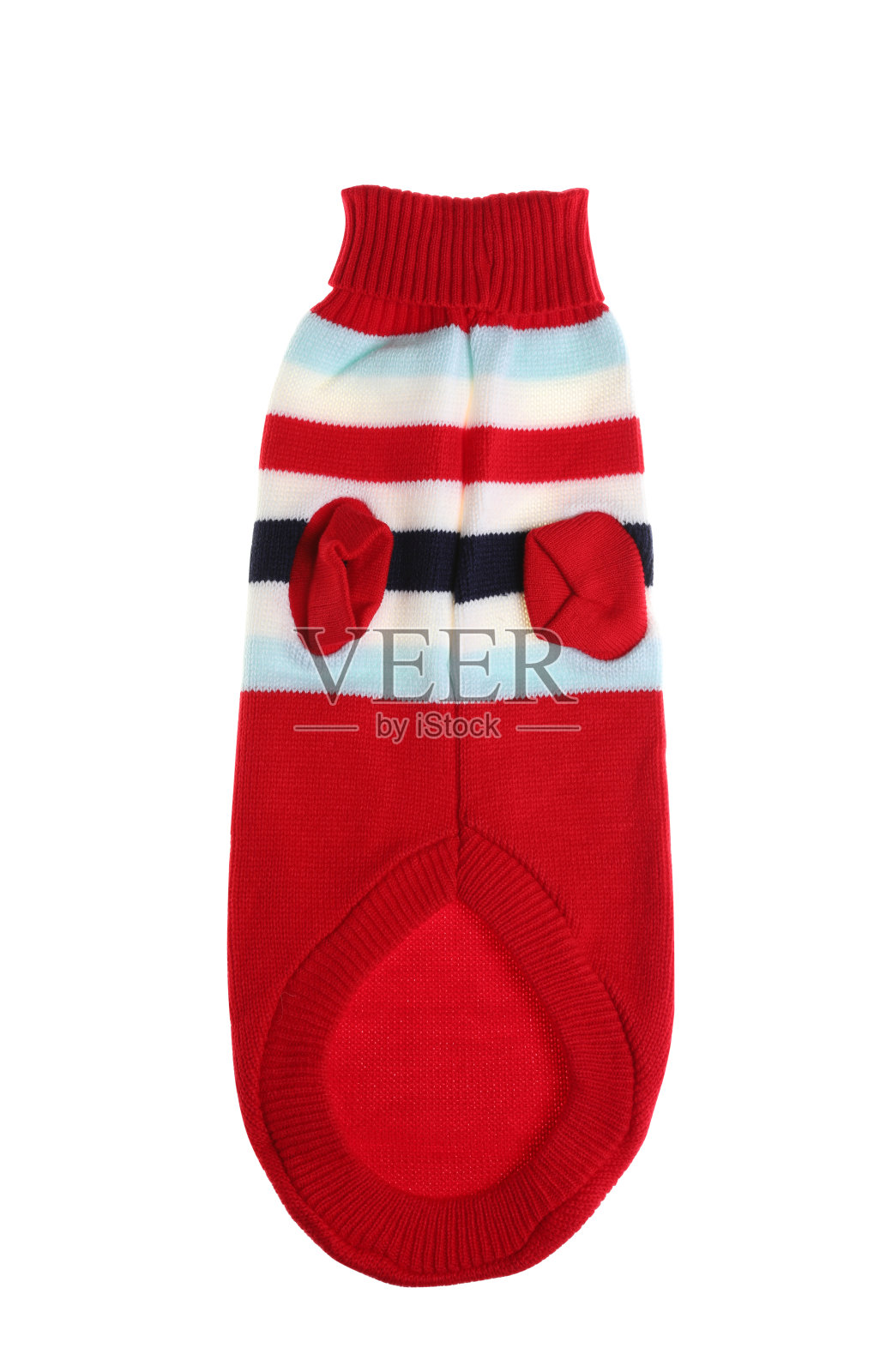 时髦的狗衣服孤立在白色，俯视图照片摄影图片