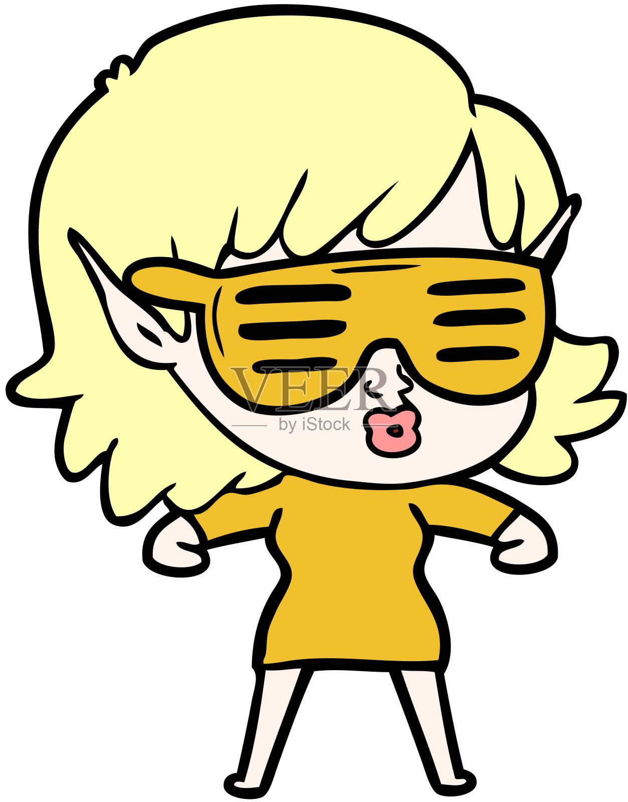 漂亮的卡通精灵女孩插画图片素材