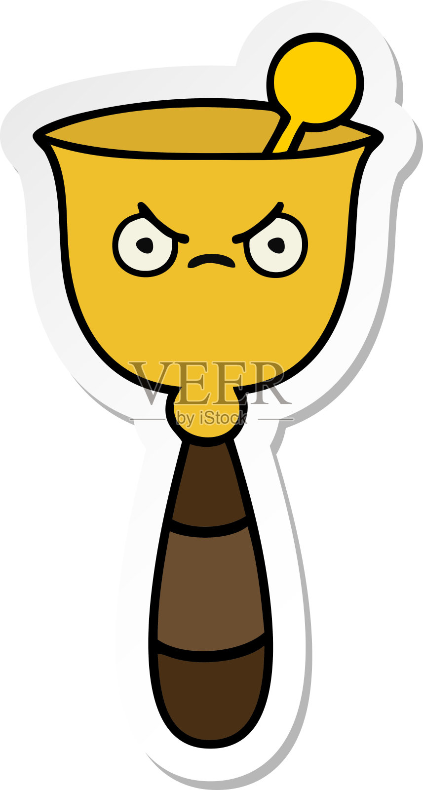 可爱的卡通学校钟贴纸插画图片素材