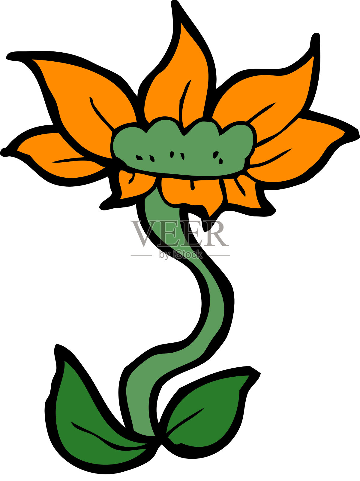 卡通花插画图片素材