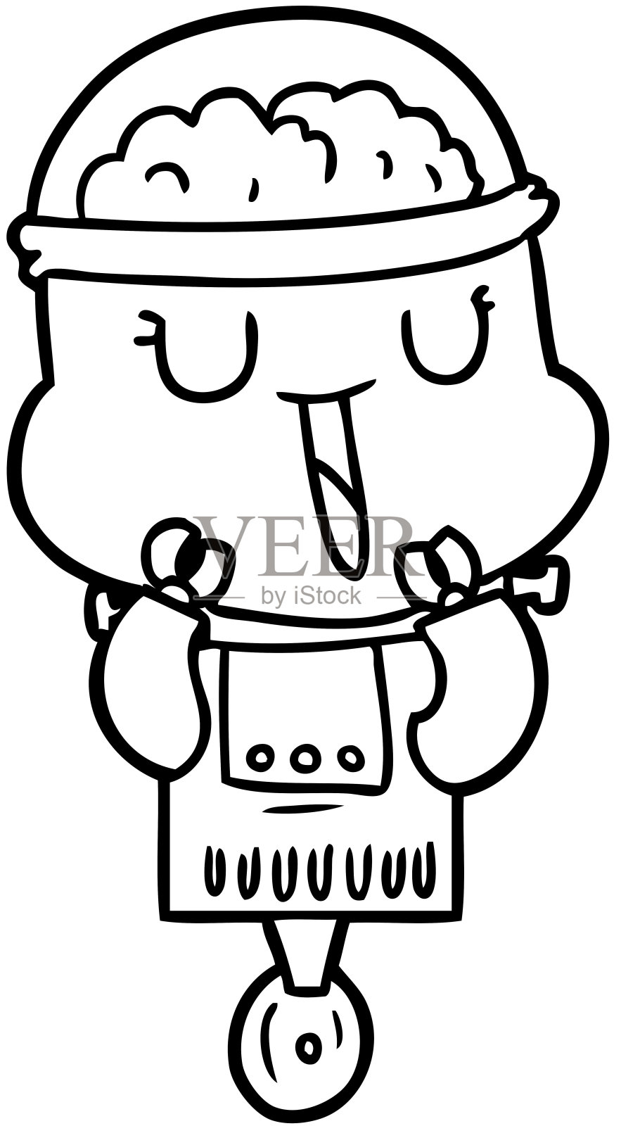 快乐卡通机器人插画图片素材