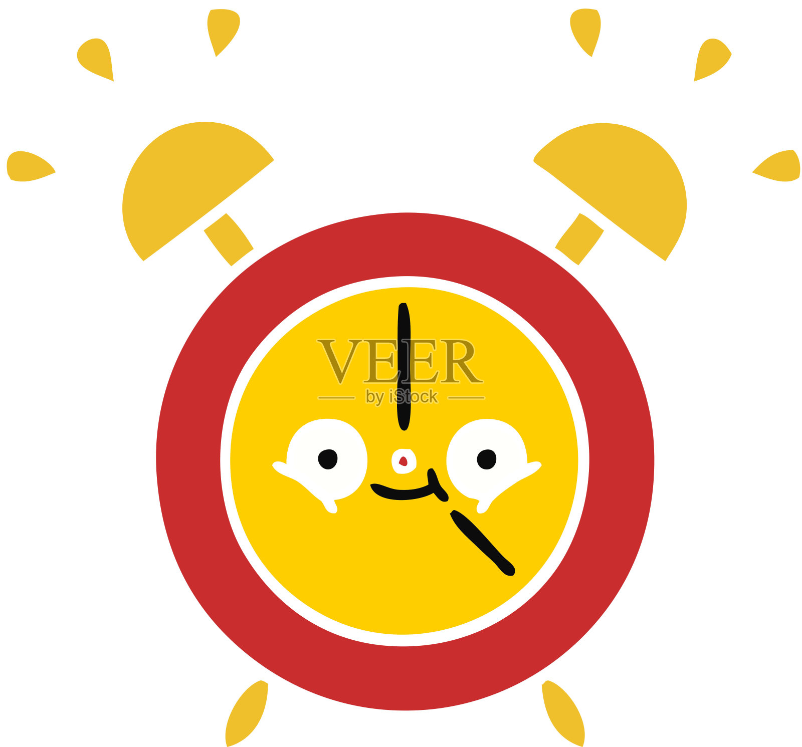 平面彩色复古卡通闹钟插画图片素材