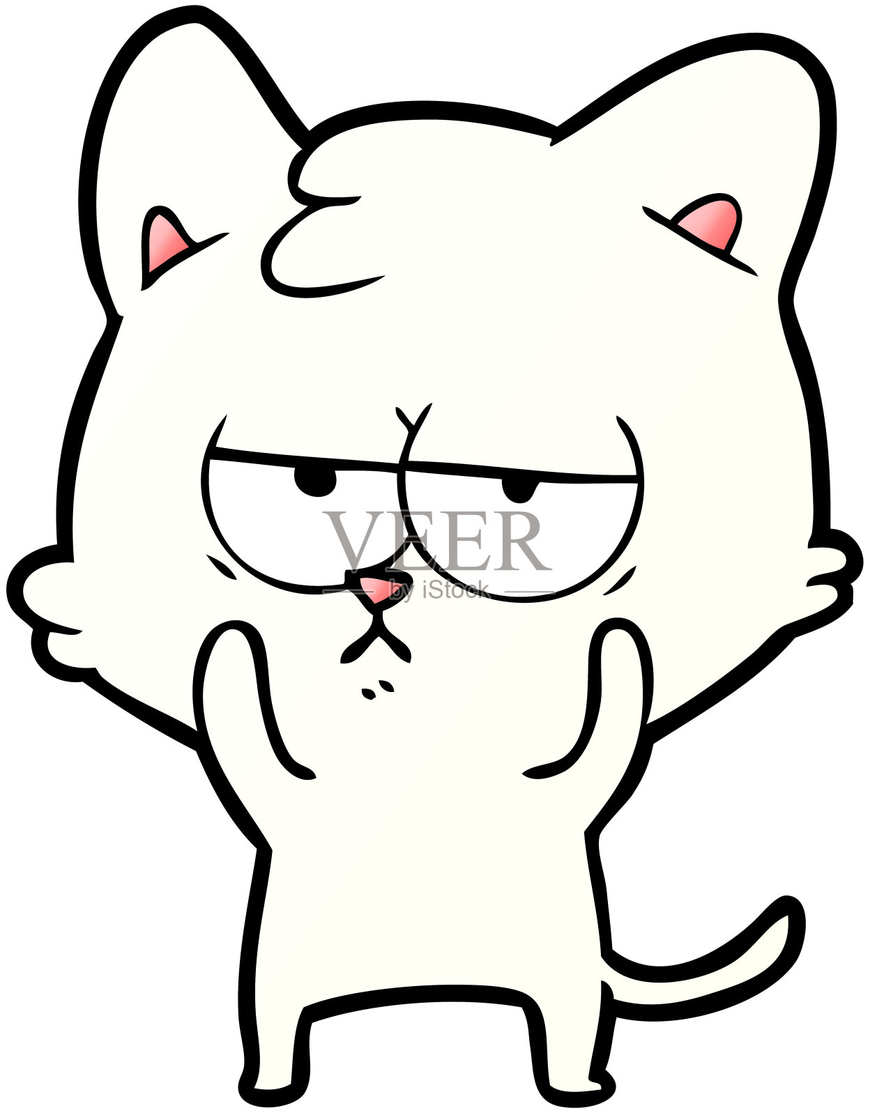 无聊的卡通猫设计元素图片