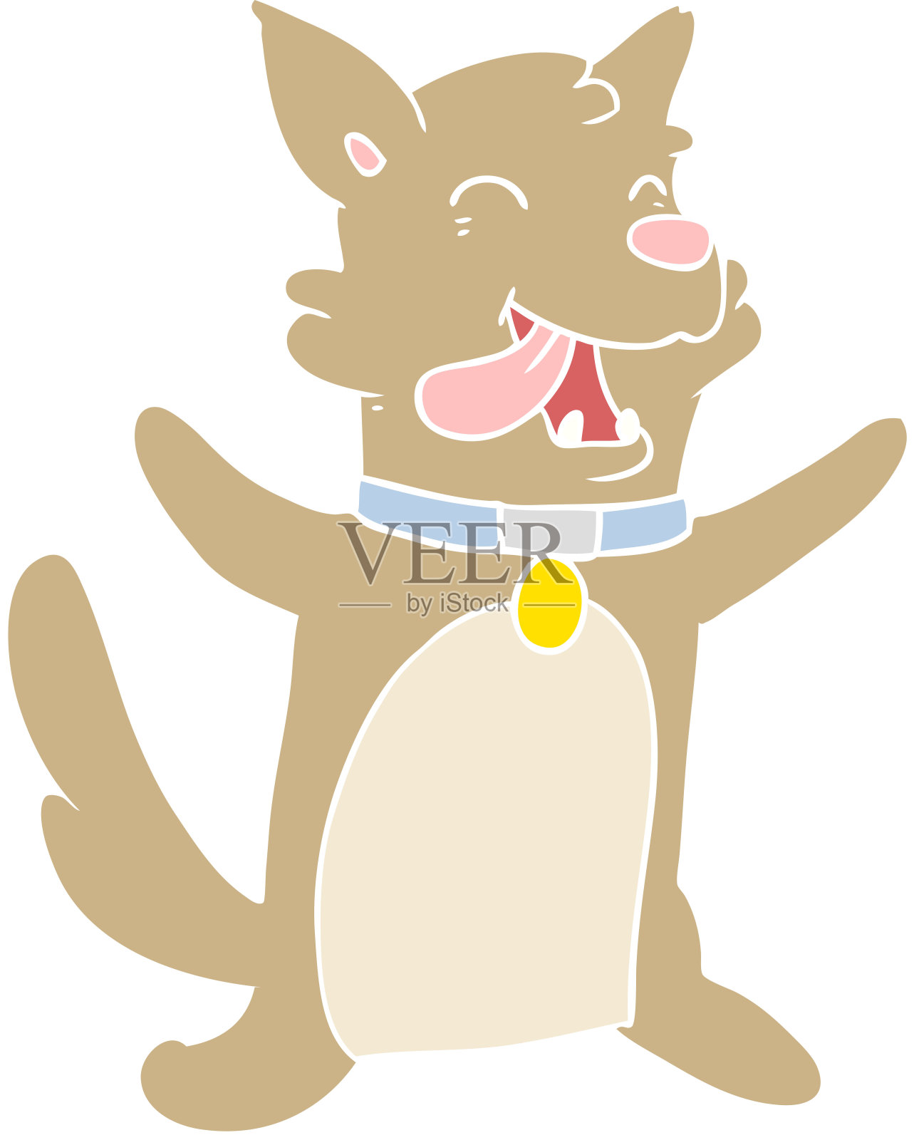 平面色彩风格卡通快乐狗设计元素图片