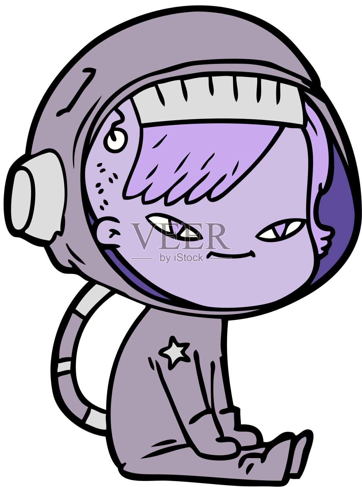 卡通女宇航员插画图片素材