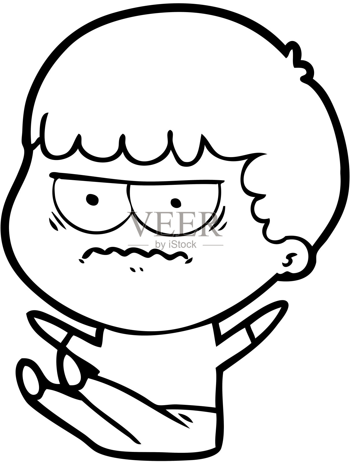 卡通恼怒男子插画图片素材