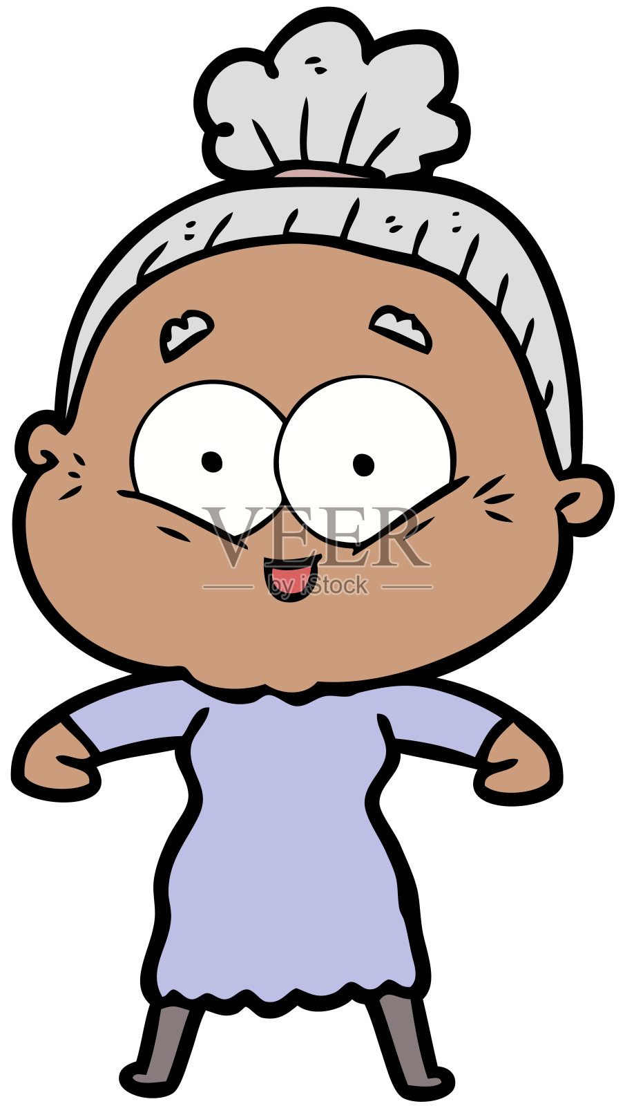 卡通快乐老妇人插画图片素材