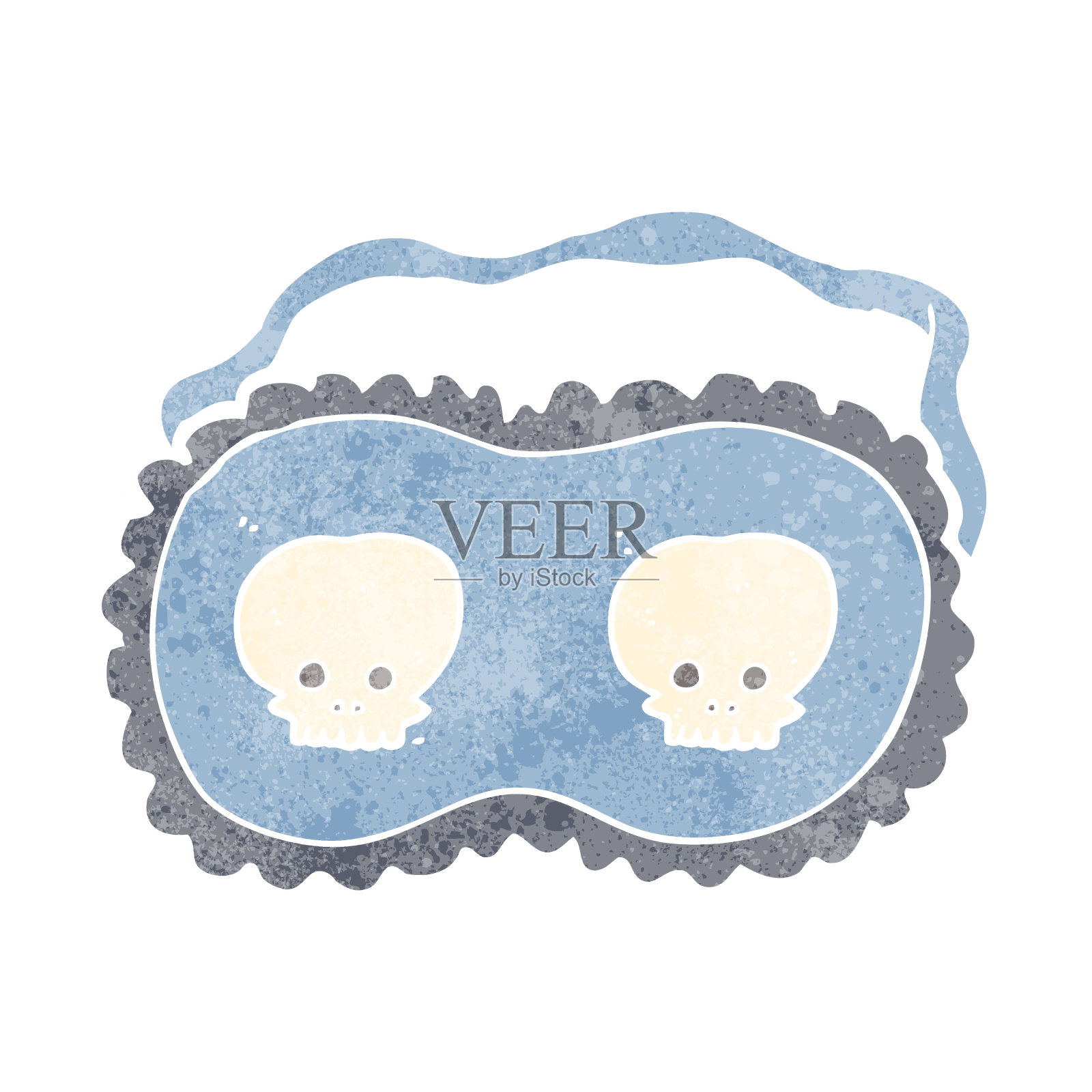 卡通骷髅睡眠面膜插画图片素材