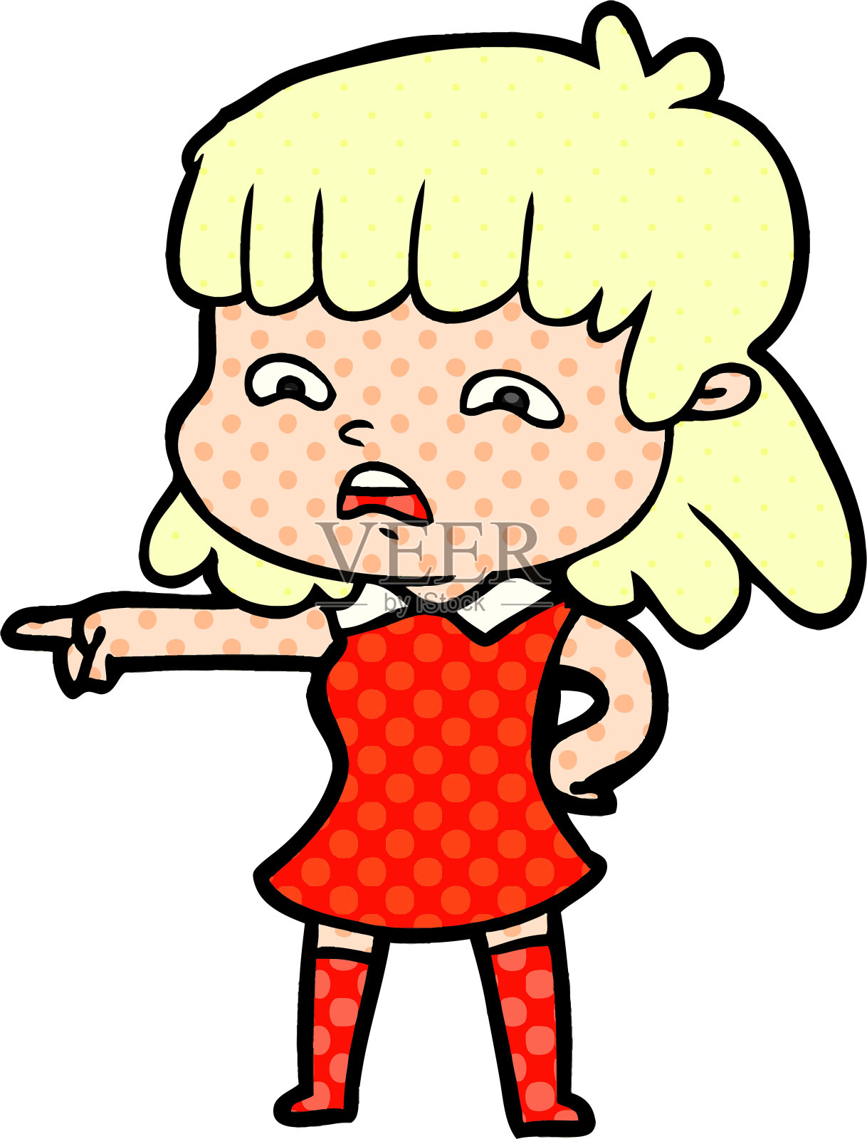 卡通忧虑女人插画图片素材