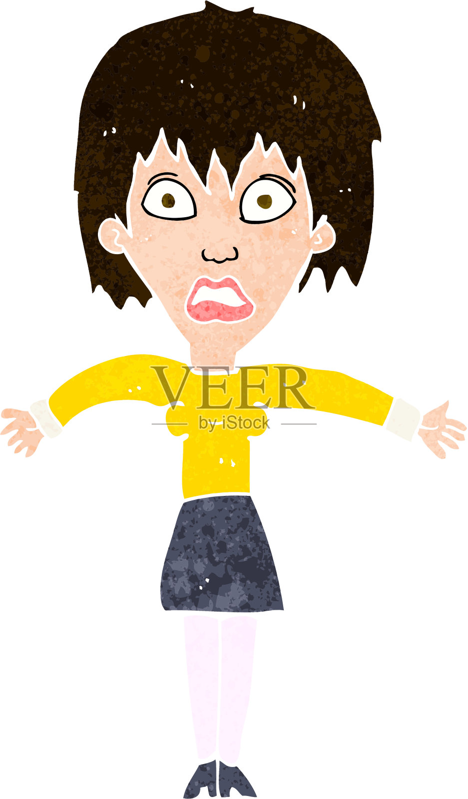 漫画震惊女性插画图片素材