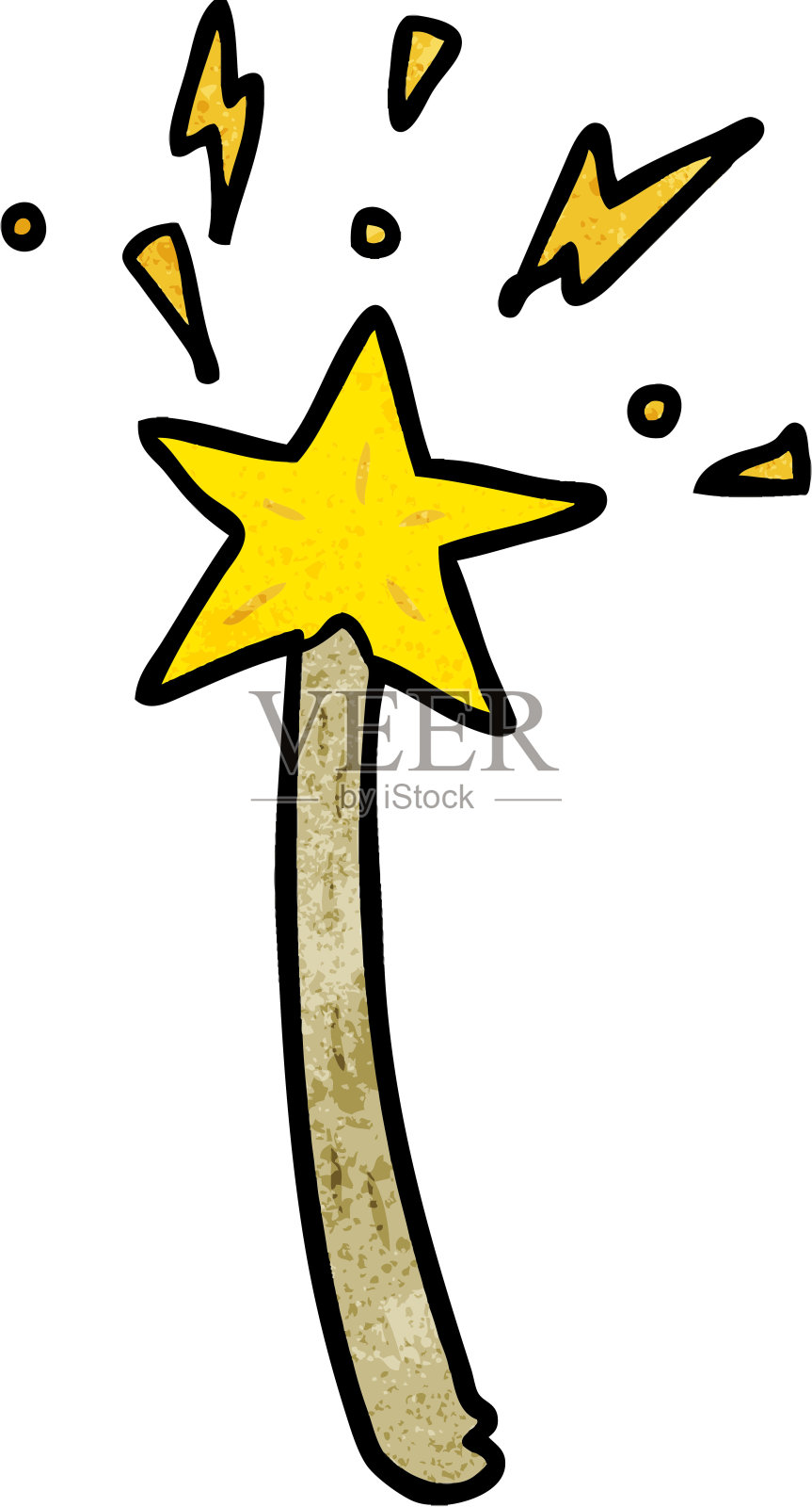 卡通魔法星棒插画图片素材