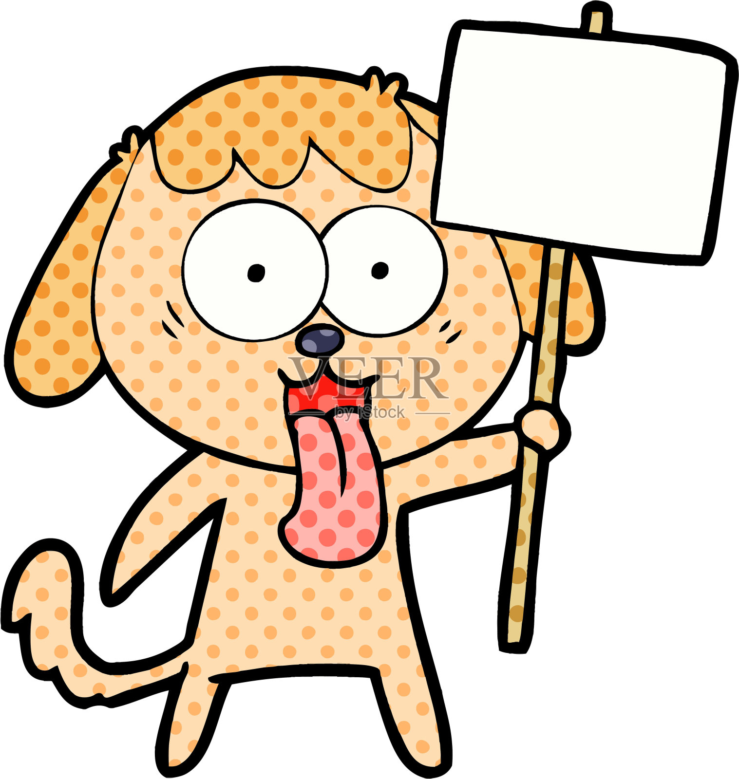 可爱的卡通狗插画图片素材