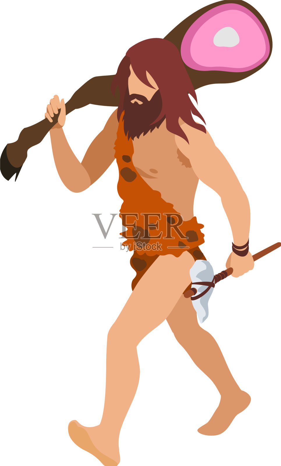 原始人狩猎作文设计元素图片