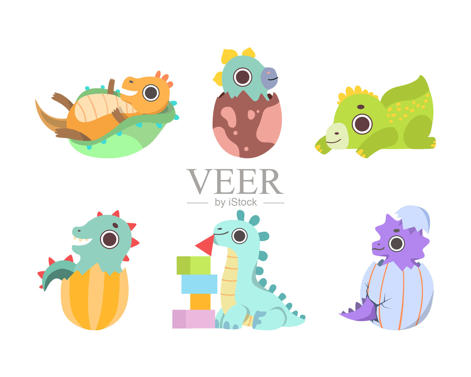 卡通宝宝龙作为新生生物玩插画图片素材