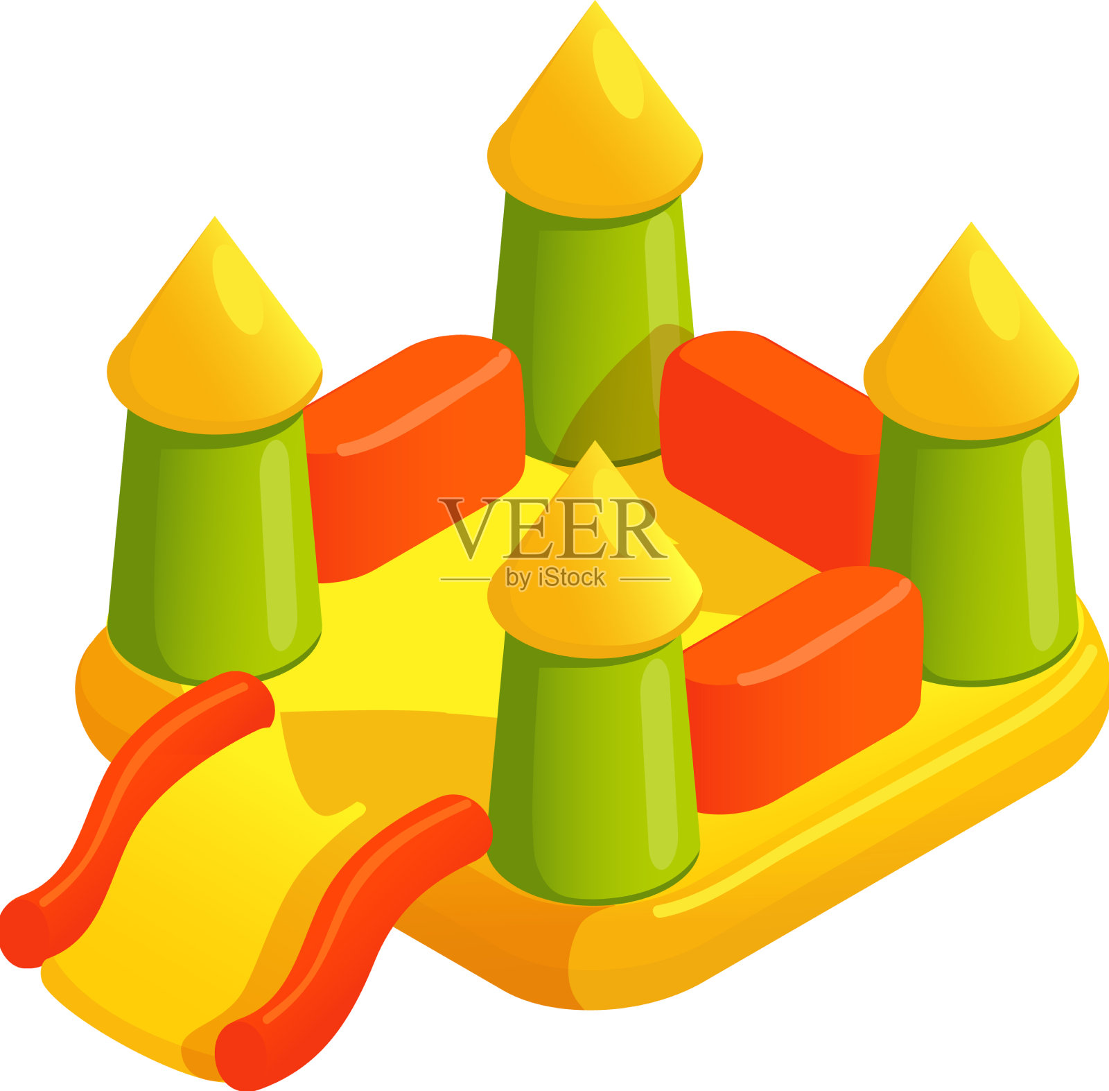 游乐蹦床城堡组成设计元素图片